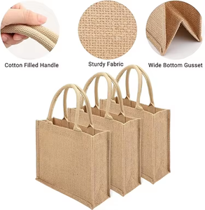 Fashion Large Natural Eco-Friendly Burlap <b>Jute</b> Shopping Tote Beach Bag Custom Printed Wholesale From Shopper - Product Image 3