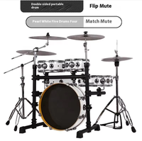 Nouvel ensemble de batterie acoustique de jazz professionnel double face silencieux et portable avec 5 fûts et 3 cymbales pour adulte - Vente en gros