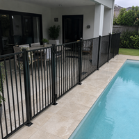 Clôture de piscine en aluminium sur mesure OEM 6063-T5, clôture de sécurité amovible, barrière anti-enfants, revêtement en poudre, sans rouille, assemblage sans outil