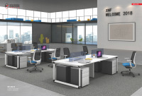 Table de travail et de réunion moderne pour 4 personnes, usage commercial et domestique, avec structure métallique – Mobilier de bureau