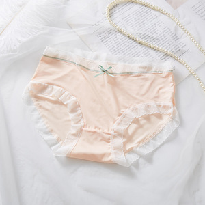 Ropa interior de punto de seda helada para mujer, de cintura media, sexy, estilo hipster, sin costuras, con entrepierna de algodón fino, de secado rápido y antibacteriana. - Product Image 6