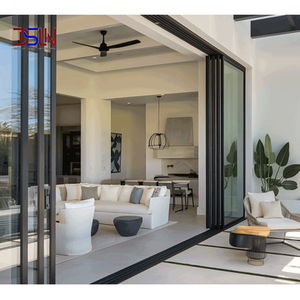 Puertas Corredizas Panorámicas de Aluminio Modernas Personalizadas, Vidrio Templado de Doble Acristalamiento para Aislamiento Térmico, Uso en Interiores y Jardines - Product Image 2