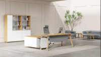 Bureau de direction moderne en MDF, table d'ordinateur économique pour bureau à domicile avec panneau en bois élégant