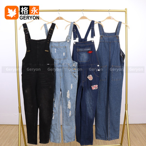 Geryon Vintage Jeans baggy à bretelles d'occasion <span class=keywords><strong>taille</strong></span> plus pour femmes Pantalons jeans <span class=keywords><strong>skinny</strong></span> d'occasion en vrac - Product Image 4