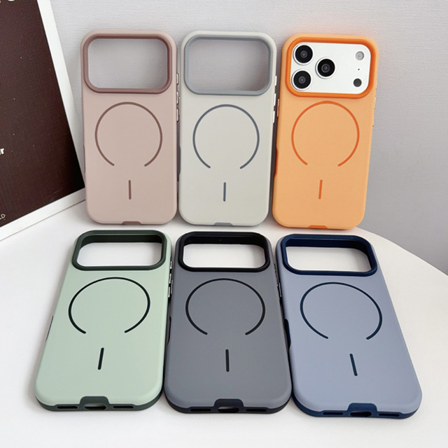 Luxury Skin Feel Magnetic Case Reinforced Corner Shockproof Anti-scratch Metal Button Cover for iphone 17 16 15 14 13 Pro Max