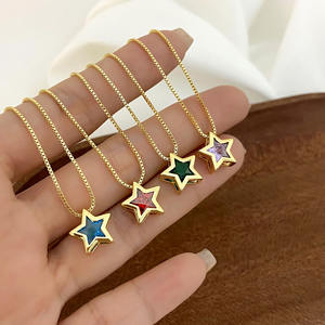 Collar de Plata de Ley 925, colgante delicado de corazón pequeño Cz, Gargantilla de estrella de Color dorado y plateado, cadena de 40 + 5cm - Product Image 3