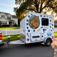 Remorque de toilettage pour chiens mobile entièrement équipée, salon de toilettage pour animaux de compagnie professionnel sur roues avec générateur et système de climatisation