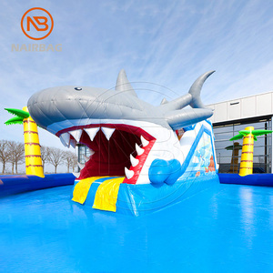 Grand parc aquatique gonflable combiné de piscine de glissière d'eau de <span class=keywords><strong>Waterworld</strong></span> de requin pour des enfants d'adultes - Product Image 5