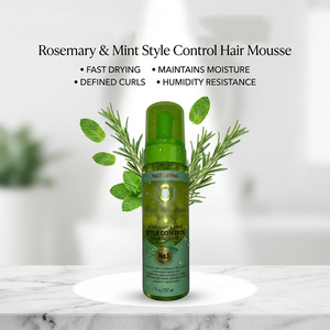 Mousse capillaire organique professionnelle végane hypoallergénique à séchage rapide, à l'olive et au romarin, pour définir les boucles, tenue forte, anti-frisottis, humidité - Product Image 3
