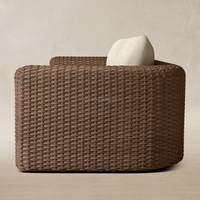 Ensemble de canapés en rotin PE moderne et luxueux avec tressage résistant aux intempéries et mousse à drainage rapide pour une utilisation en extérieur dans la cour