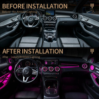 7-teiliges Komplett-Set W205 LED-Ambientebeleuchtung für Mercedes-Benz C-Klasse 2015-2021 Leuchtende Turbinen-Lüftungsöffnungen Lautsprecherabdeckung Auto-Atmosphärenlampe