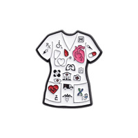 Broche émaillée de conception de gommage médical moderne en métal plaqué imprimé UV pour collectionneurs professionnels de la santé à thème uniforme d'infirmière
