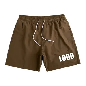 Man Mesh Lining beach shorts men Surf Board Summer swimwear shorts for men custom logo embroidered print tag