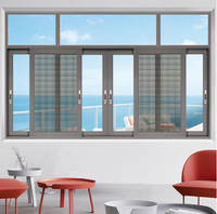 Ventana Corredera de Aluminio para Patio de Villa Moderna, con Marco Delgado, Perfil Estrecho y Gran Área de Vidrio, Precio de Fábrica