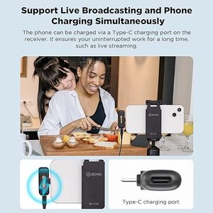 Microphone Lavalier sans fil BOYA Microphone à revers 2.4GHz Plug & Play sans fil pour flux en direct/Vlogging/<span class=keywords><strong>YouTube</strong></span>(BY-WM3T2-D2) - Product Image 3