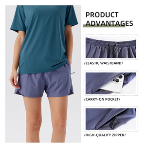 Pantalones cortos de entrenamiento atléticos para correr de verano, pantalones cortos de gimnasio para hombre sublimados personalizados de doble capa con bolsillos - Product Image 5