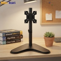 Bras de moniteur de bureau stable en métal noir, capacité de 8 kg, rotation à 360 degrés, inclinaison à 90 degrés, VESA 100x100