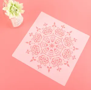 Pochoir de Mandala réutilisable, modèle de peinture découpé au Laser, pour sol, mur, meubles en tissu, 16 pièces