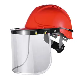 Peinture construction industrielle foresterie Pvc <span class=keywords><strong>transparent</strong></span> flip up visière ressort fixe écran facial <span class=keywords><strong>casque</strong></span> de protection <span class=keywords><strong>casque</strong></span> de sécurité - Product Image 1