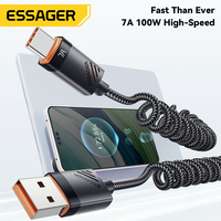 Kabel Charger Cepat USB Type C ke USB ESSAGER ES-X66 Spring Style 100W 88W 7A
