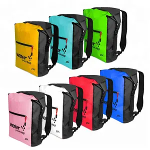 25L 14 Colors Outdoor Sports Custom Logo Roll Top Closure Rafting Camping Hiking Folding Kayak Ocean Dry Waterproof Backpack