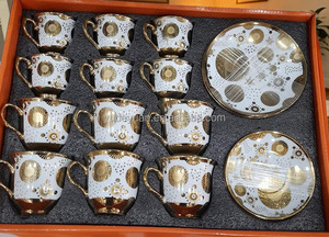 Tasse à thé en céramique 90cc avec soucoupe, design plaqué or, logo personnalisé, porcelaine fine <span class=keywords><strong>de</strong></span> <span class=keywords><strong>luxe</strong></span>, écologique, pour le marché <span class=keywords><strong>de</strong></span> la <span class=keywords><strong>Jordanie</strong></span> et <span class=keywords><strong>de</strong></span> la Turquie - Product Image 6