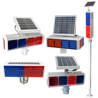Feux de signalisation solaires LED à modes multi-clignotants, balise stroboscopique à haute intensité, rétro-réfléchissante prismatique pour la construction routière et les situations d'urgence