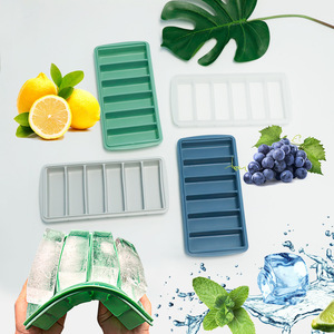 Bandeja de silicona para cubitos de hielo con tapa, 6 compartimentos, molde rectangular grande para congelador, fácil desmolde para el hogar, bar o restaurante, sin BPA - Product Image 1