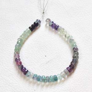 Perles de fluorite en pierre précieuse-Fluorite à facettes naturelles multicolores - Product Image 4