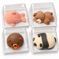 Boîte d'emballage personnalisée en PET transparent pour gâteau mousse animal 3D, plateau thermoformé pour dessert, glace, panda, baleine, dauphin