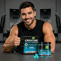 Gummies de créatine monohydrate OEM 5000 mg pour le soutien immunitaire et la croissance musculaire chez l'adulte - Fabrication sur mesure