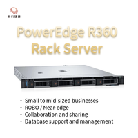 خادم أصلي من نوع Dell PowerEdge R360 1U مع معالج Intel Xeon E-2436 وذاكرة DDR5 سعة 16 جيجابايت × 2 وقرص SSD ووحدة تحكم PercH355 وشبكة إيثرنت 2 × 1 جيجابت ومزود طاقة 600 واط × 2
