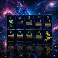 Set Ubin Mahjong Akrilik Amerika 160 Buah Tema Kosmik Inlay Galaksi Neon Bunga Siap Kirim Hadiah Pengiriman Cepat