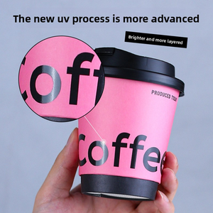 Vasos <span class=keywords><strong>de</strong></span> Papel Desechables <span class=keywords><strong>de</strong></span> Doble <span class=keywords><strong>Pared</strong></span> para Café, Té con Leche y Bebidas para Llevar, con Logotipo Personalizado en Color - Product Image 3