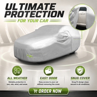 Housse de voiture imperméable et résistante aux UV en tissu composite 170T Spunlace, anti-poussière, avec coutures double couche – Accessoires automobiles