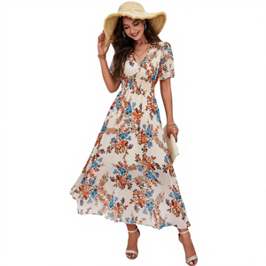 Chiffon Maxi Tropical Dresses - Tropical Maxi Dresses - New Design