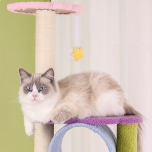 برج تسلق للقطط كبير وفاخر وصديق للبيئة مع منصة خدش وعش مدمج، هيكل تسلق للقطط من السيزال - Product Image 3