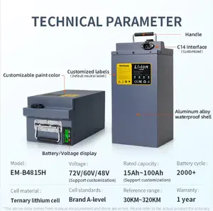 OEM 전원 72V 40Ah 45Ah 60Ah 가장 임팩트 한 녹색 전기 오토바이 배터리