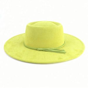 Custom Outdoor Wholesale Fashion Design Wide Brim Panama <b>Hat</b> Men Party Felt Suede Fedora <b>Hat</b> With <b>Band</b> - Product Image 6