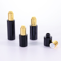 Bouteilles en verre noir opaque de haute qualité 20ml 30ml 40ml 60ml avec des récipients d'huile essentielle de compte-gouttes d'or prix usine