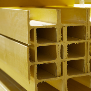 Fiberglass Pultruded Profiles Square Tube Rectangular Tube Round Tube Purlin Angle Steel I Beam Yellow Multiple Sizes High - Product Image 4
