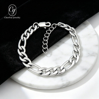 Bracelet chaîne Figaro NK uni style neutre, minimaliste, polyvalent, longueur réglable, en acier inoxydable, bijoux de main, vente en gros