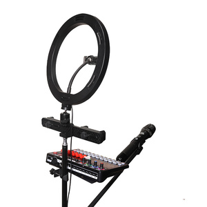 ขาตั้งโทรศัพท์พร้อมไฟวงแหวน LED ปรับระดับได้ สำหรับไลฟ์สด พร้อมที่จับโทรศัพท์ - Product Image 2