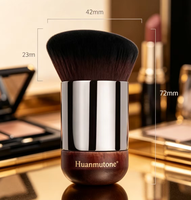 Petit pinceau à poudre avec manche, embout métallique, pinceau à blush, logo personnalisé, poils synthétiques doux, outil cosmétique pour le visage, pour la beauté