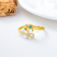 Bijoux pour femmes Bague en argent sterling 925 plaqué or blanc avec zircon turquoise