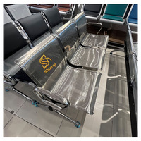 Siège public ergonomique en acier laminé à froid, 3 places, pour aéroport et salle d'attente d'hôpital