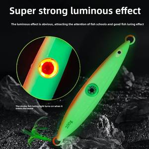 Leurre <span class=keywords><strong>de</strong></span> pêche en métal pour la pêche en haute mer, 80g-300g, lumineux à LED, type queue <span class=keywords><strong>de</strong></span> poisson, pour marlin - Product Image 3