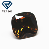3x3mm-12x12mm café/café foncé en forme de coussin zircone cubique pierres précieuses en vrac coussin synthétique diamant coupé pierres de zircone CZ