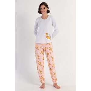 Ensemble de pyjama pour femmes à manches longues et col rond, en modal respirant et élasthanne, avec poignets ovales, logo personnalisable, taille élastique, pour usage domestique - Product Image 4