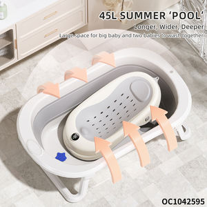 Juego <span class=keywords><strong>de</strong></span> bañeras plegables <span class=keywords><strong>de</strong></span> plástico <span class=keywords><strong>para</strong></span> niños, juego <span class=keywords><strong>de</strong></span> <span class=keywords><strong>bañera</strong></span> plegable <span class=keywords><strong>para</strong></span> bebés recién nacidos con termómetro, silla <span class=keywords><strong>para</strong></span> baby shower - Product Image 4